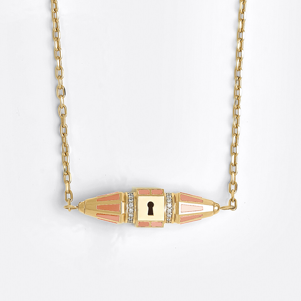 Key to Fortune Necklace Pink