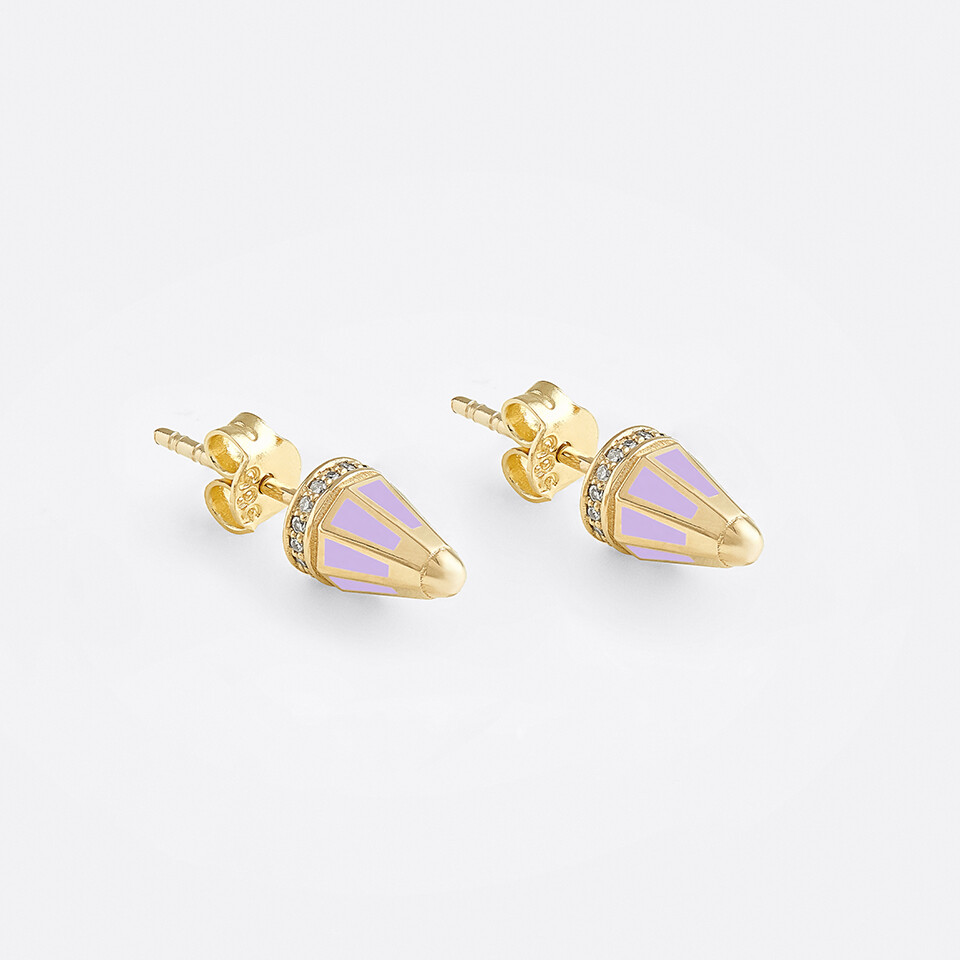 Turret Earrings Purple